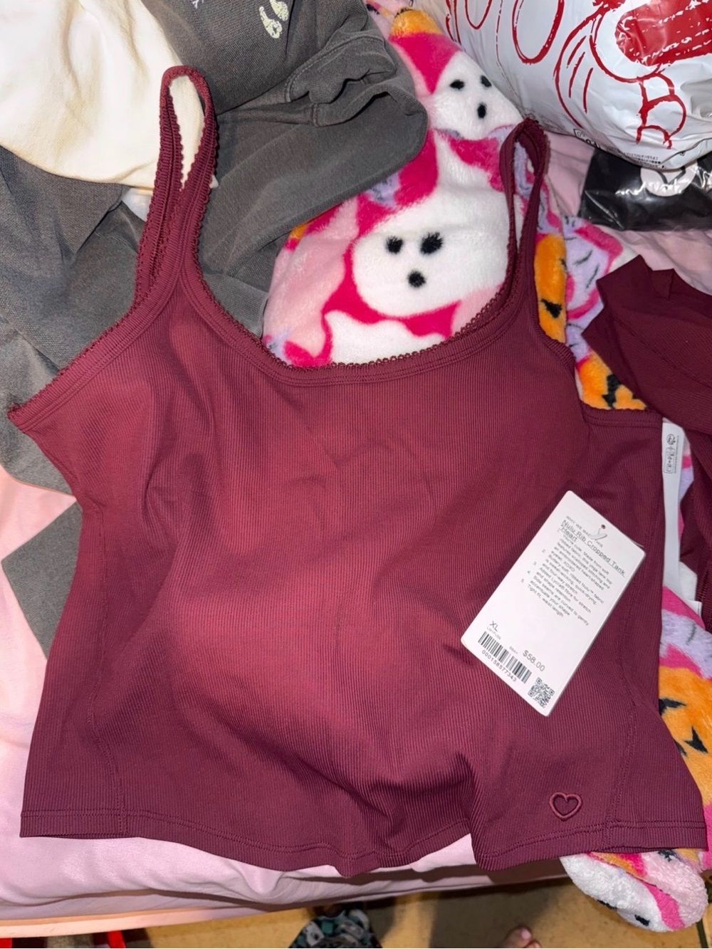 lululemon athletica Ribbed Bandeau Camisole - Burgundy Plum